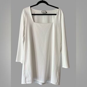 Tuckernuck White Long-Sleeve Square-Neck Dress